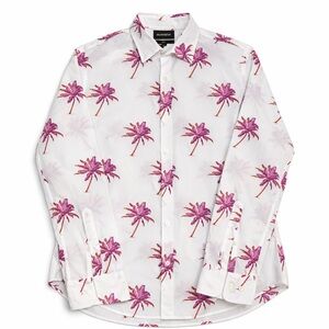 Bonobos Slim Fit Palm Tree Print Button Down Shirt Men’s M Beachwear Resort